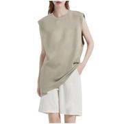 Ybing Suede Tank Top Mujer Casual Monocolor Camiseta de tirantes Locker Cuello Redondo Camiseta Interior Ligera Sin Mangas Túnica Camiseta Verano Delgado Chaleco Transpirable Camiseta de Axilas Cómoda