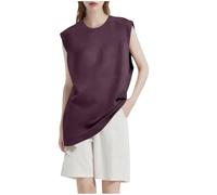 Ybing Suede Tank Top Mujer Casual Monocolor Camiseta de tirantes Locker Cuello Redondo Camiseta Interior Ligera Sin Mangas Túnica Camiseta Verano Delgado Chaleco Transpirable Camiseta de Axilas Cómoda