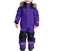 Ybing Traje de Nieve para Niños, Resistente al Agua, Mono de Esquí Grueso y Cálido, Transpirable, Con Capucha, Bloque de Color, Térmico de Una Pieza, Impermeable Con Rayas