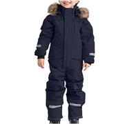 Ybing Traje de Nieve para Niños, Resistente al Agua, Mono de Esquí Grueso y Cálido, Transpirable, Con Capucha, Bloque de Color, Térmico de Una Pieza, Impermeable Con Rayas