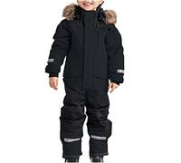 Ybing Traje de nieve para niños, resistente al agua, mono de esquí grueso y cálido, transpirable, traje de esquí con capucha, bloque de color, mono térmico de una pieza, mono impermeable con rayas