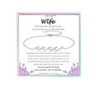 YBISNAIRE Regalo para mamá, esposa, abuela, hija, amiga, hermana, pulsera de ondas plateadas, regalo para mujer, ideas de regalo de cumpleaños, las olas de la vida que hemos pasado juntos, regalo para