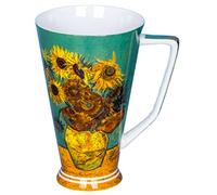 YBK Tech Bone - Taza de té de porcelana (19 onzas) para amantes del té y amantes del arte, serie Van Gogh pintura al óleo
