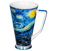 YBK Tech Bone - Taza de té de porcelana (19 onzas) para amantes del té y amantes del arte, serie Van Gogh pintura al óleo