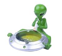 Yblenic Cenicero fresco para cigarrillos, cenicero de fantasía alienígena decoración para oficina en casa, regalos de adorno (diamante)