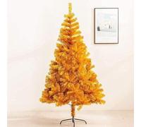 YBNKKUXKN Árbol Navidad Árbol de Navidad Artificial Dorado de 1,8 m con Soporte de Metal Natural y bisagras, for decoración de Interiores y Exteriores. arbol Artificial