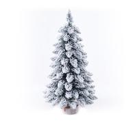 YBNKKUXKN Árbol Navidad Árbol de Navidad Artificial Flocado con Nieve, pequeño árbol de Navidad con Luces LED, Base de Madera for decoración navideña del hogar. arbol Artificial(Without Light,75cm)