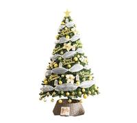 YBNKKUXKN Árbol Navidad Árbol de Navidad Dorado con diseño de cifrado, Cinta y Luces for decoración navideña en Interiores y Exteriores, decoración for Fiestas en el hogar. arbol Artificial(2.1m)