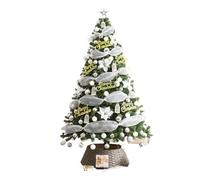 YBNKKUXKN Árbol Navidad Árbol de Navidad Rojo con diseño de cifrado, Cinta y Luces for decoración de Fiestas navideñas en casa, Interiores y Exteriores. arbol Artificial(1.2m)