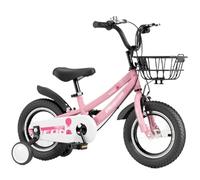 YBNKKUXKN Bicicleta Bicicleta con Cesta for niños de 2 a 12 años, de 12 a 18 Pulgadas, con Ruedas de Entrenamiento y Pedales, for niño y niña, Bicicletas niños(Rose,18inch)