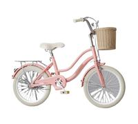 YBNKKUXKN Bicicleta Bicicleta for niños de 16 a 22 Pulgadas, for niños y niñas, Altura de 32 a 60 Pulgadas, Freno de contrapedal, Cesta Tejida y Timbre. Bicicletas niños(Rose,22inch)