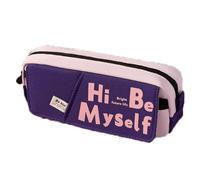 YBNKKUXKN Big Capacity Pencil Case Pouch Pen Case Retro Stationery Bag School College Office Organizer for Teens Girls Adults Student(Lila)