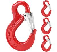 YBNKKUXKN Clevis Slip Hook Eye Hoist Sling Hook 1.2 Tons Break Point 4,500 LBs Forged Steel Red Logging Rigging gancho seguridad(4 Pack)