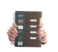 YBNKKUXKN Diario Cuaderno Espiral de Color A5 Tapa Dura, Bloc de Notas con líneas horizontales, Adecuado Compatible with el Trabajo Escolar, Diario de Escritura. Libro Escrito(Bruin)