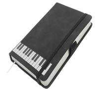 YBNKKUXKN Diario Libreta Negra con Superficie de Piel sintética, 96 páginas, 12 x 7,6 cm, Tapa Dura, Ideal for Regalar, música, Notas Adhesivas portátiles. Libro Escrito
