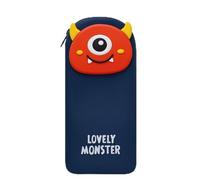 YBNKKUXKN Estuche de Silicona for lápices, Gran Capacidad, diseño de Monstruos encantadores en 3D, Ideal for la Vuelta al Cole, for niños y niñas Adolescentes.(Donker Blauw)