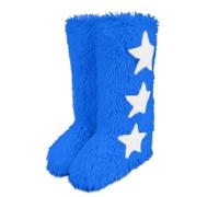 YBNKKUXKN Faux Fur Knee-High Winter Snow Boots With Star Decoration Warm & Stylish Women's Footwear Long Tube(Sky Blue,43)