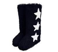 YBNKKUXKN Faux Fur Knee-High Winter Snow Boots With Star Decoration Warm & Stylish Women's Footwear Long Tube(Noir,37)