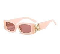 YBNKKUXKN Lentes de sol Gafas de sol for la vuelta al cole for mujer y hombre, monturas rectangulares pequeñas, protección UV y accesorios de moda. gafas sol(Rose)