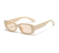 YBNKKUXKN Lentes de sol Gafas de sol rectangulares Compatible with mujer, modernas gafas de sol retro de los años 90 con protección UV400 y montura cuadrada Compatible with hombre. gafas sol(Beige)