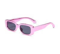 YBNKKUXKN Lentes de sol Gafas de sol retro con montura cuadrada pequeña for mujer y hombre, protección UV 400, modernas y cómodas, con almohadillas nasales rojas. gafas sol(Rose)