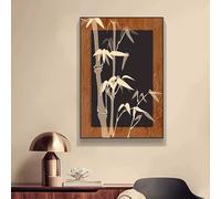 YBNKKUXKN Medieval Style Ink Bamboo Wall Art Vintage Bathroom Decor Poster Retro Home Decor For Apartment Or House(Color1,60 * 80cm)