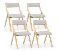 YBNKKUXKN Paquete de 4 sillas Plegables Acolchadas de Cuero, de Madera Resistente, fáciles de Usar y Guardar for Fiestas en casa, Oficina o Cualquier Otra ocasión.