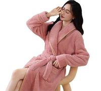 YBNKKUXKN Premium Robes for Women Super Soft Cozy Fleece Womens Robe Plush Long Bathrobe Fleece Nightgown Sleepwear(Rose,X-Large)