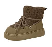 YBNKKUXKN Snow Boots for Women Platform Anti-Slip Winter Booties, Warm Fur Lace Up Round Toe Ankle Boots for Women(Army Green,40)