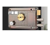 YBNKKUXKN Traditional Nightlatch Electro Brass Finish Standard Security Double Lock Cylinder Interlocking Locking Structure cerradura puerta(Left-opening with beveled edge1)