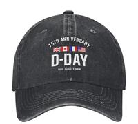 YBTJIMFL Gorra de béisbol Ajustable Bandera Día D 80 Aniversario de 1944 Mapa de Normandía Deporte Camionero Unisex Adolescentes Casual Viseras de Sol Gorra Deportiva al Aire Libre