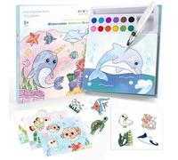 Ybzegrd 3-en-1 Libro Colorear Acuarelas Océano niña 3+ años, sin manchas
