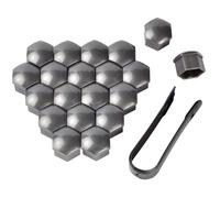 YBZYBSV 20 Piezas Tapa de Tornillo de Rueda para REN-Ault Dacia Sandero, Durable Tapa Antirrobo para Tuercas de Rueda Tuerca de Rueda Hexagonal Tapa,17mm-Grey