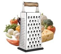 YC Kitchen Rallador de queso, rallador de acero inoxidable, rallador de verduras, rallador para verduras, rallador cuadrado de 4 lados y rallador de cocina, prácticos gadgets para la cocina (grande-1)