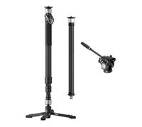 YC Onion Monopié de fibra de carbono PINETA con tubo de extensión de fibra de carbono, cabeza fluida