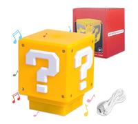 Ycaaeo Lampara Signo de Interrogación Cubo, Luz de Signo de Interrogación con Sonido, Cubo de Lámpara de Icono 3D, Lámpara Mesa de Noche Anime, Lámpara De Mesita De Noche para Niños