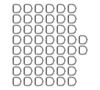 Ycauty Anillos de Metal en D, Hebillas de Costura de Galvanoplastia Fuerte Para Carteras DIY, Llaveros, 50 Uds. Para Accesorios de Equipaje (Gris)