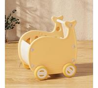 Ycauty - Carro de almacenamiento de juguetes para niños, carrito de compras lindo de dibujos animados para la organización de juguetes para el hogar de carreras de plástico para niños (tipo 2 amarillo