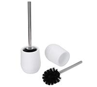 Ycauty Cepillo Limpiador de Inodoro, Eficiente, Bloqueable, Práctico Juego Confiable para Baño, Acero Inoxidable, PP, 2 Juegos (Blanco (2 Piezas/Caja Interior))