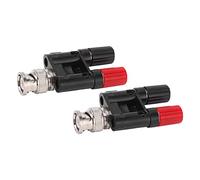 Ycauty Conector Adaptador Divisor Coaxial BNC con Conexión Fuerte para Equipos Electrónicos, Equipos Industriales para BNC Macho a Conector Banana Doble, 2 Piezas, Latón y ABS, para Vehículos