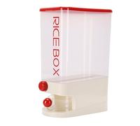 Ycauty Contenedor Multifuncional para Almacenamiento de Arroz, Práctico Cubo Dispensador de Cereales para Uso Familiar, Diseño Transparente (Rojo)