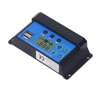 Ycauty Controlador de Carga Solar Regulador de Carga PWM Eficiente para la Industria Doméstica Aleación de Aluminio 12V 24V (40A)