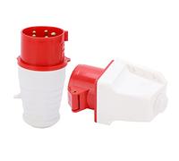 Ycauty Enchufe Industrial Impermeable de 16 A, Trifásico IP44 para la Industria Agrícola, Industria Química, Latón ABS, 1 Enchufe y 1 Zócalo