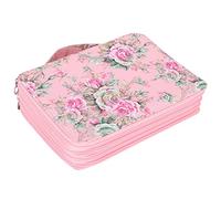 Ycauty Estuche para Lápices con Estampado de Rosas, 200 Ranuras, con Cremallera de 4 Capas, Portalápices para Estudiantes de Arte, Material de Tela, Almacenamiento de Papelería (fundación Rosa)