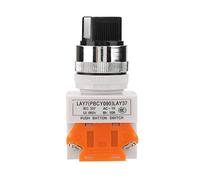 Ycauty Interruptor Giratorio Autoblocante de 2 Posiciones Selector Duradero para Control Eléctrico Plástico 22 Mm para Uso Industrial