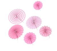 Ycauty Juego de Abanicos de Papel Colgantes Rosa Premium para Bodas Cumpleaños Graduación para Decoraciones del Hogar 6 Piezas Abanicos de 15.75in 11.81in 7.87in