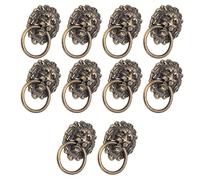 Ycauty Juego de Manijas para Muebles con Forma de Cabeza de Animal Vintage para Cajones y Joyeros, Perillas Duraderas de Aleación de Zinc - 10 Piezas, Bronce Verde