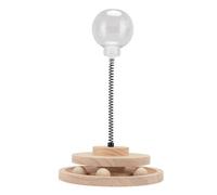 Ycauty Juguete de Bola con Fugas para Gatos, Alimentador Interactivo con Resorte de Acero de Primera Calidad para Interiores, Material de Pino, 12,6x7,5x7,5 Pulgadas, Adecuado para Gatos y Perros