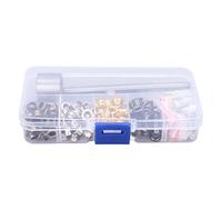 Ycauty Kit de Ojales de Metal de Cobre con Herramientas de Instalación para Modificación de Ropa y Manualidades, 120 Juegos de Ojales para Zapatos, Ropa, Tienda de Campaña, Cuero, Oro, Plata, Bronce