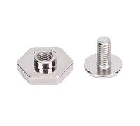 Ycauty Kit de remaches hexagonales duraderos de 10 mm y tornillos de cabeza redonda con ranura para reparación de la piel, instalación simple, diseño compacto, 50 piezas (plata)